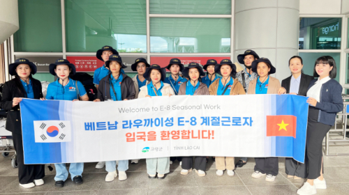 베트남 라오까이성 E-8 계절근로자 입국을 환영합니다!
